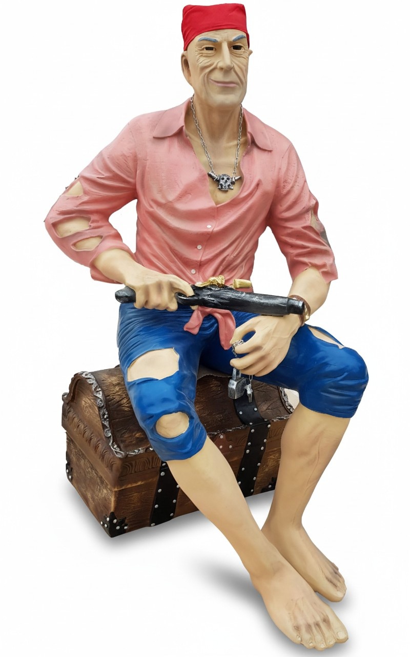 Pirat Figur Statue Design Skulptur Dekoration 138 cm Außen Abstrakt Laden