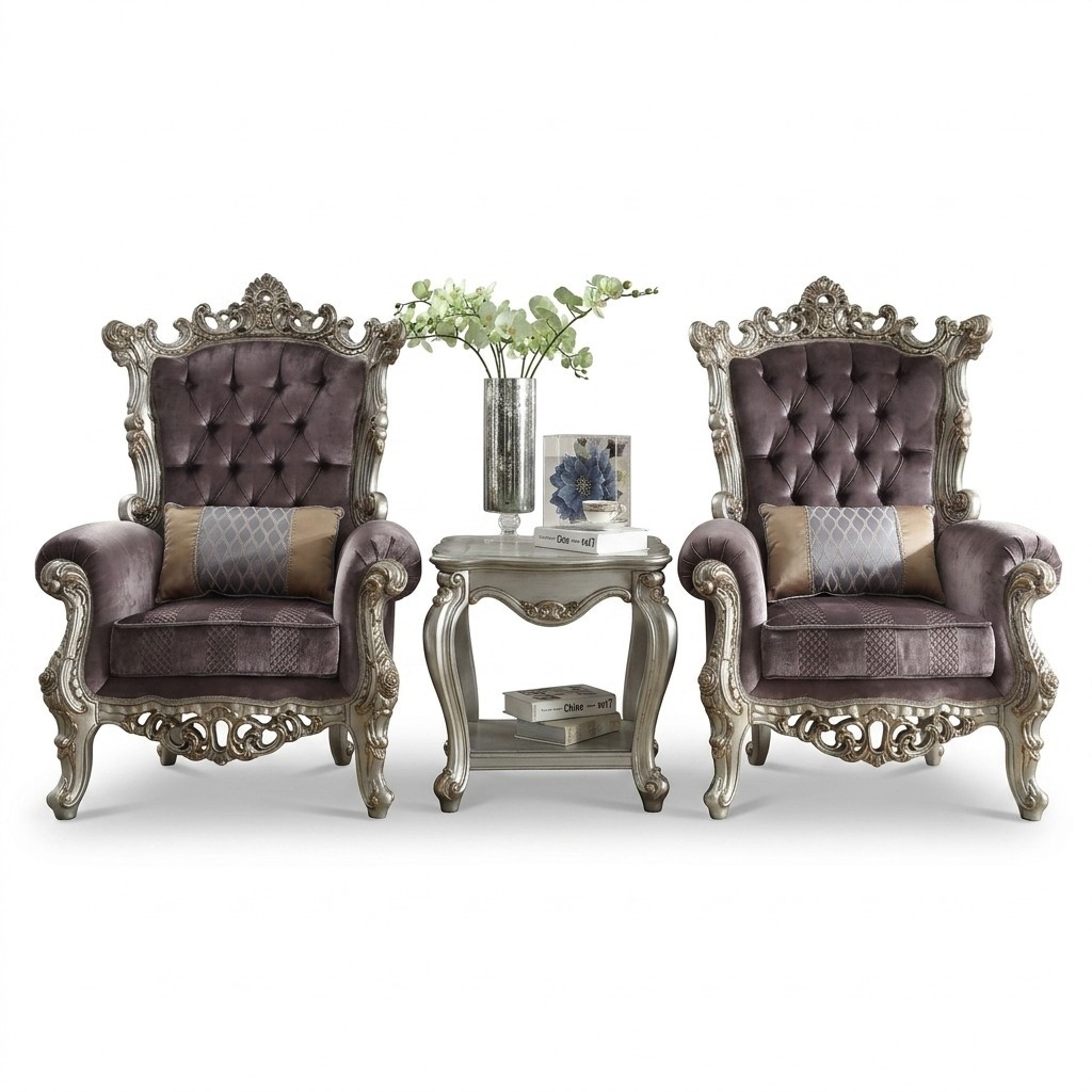 Polster 1 Sitzer Antik Stil Stühle Beige Holz Barock Thron Königlicher Sessel