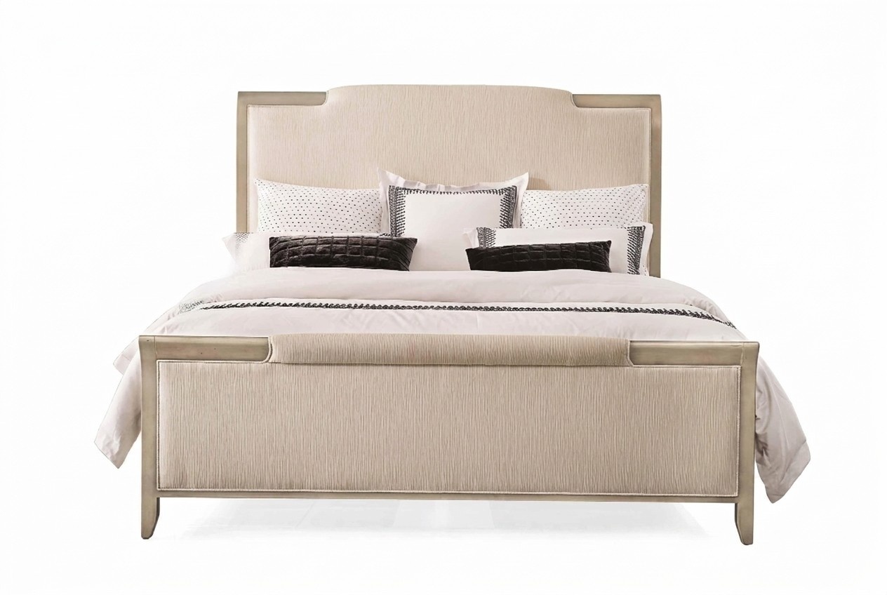 Polster Design Luxus Bett Stoff Betten Leder Modernes Schlafzimmer 223 x 192cm