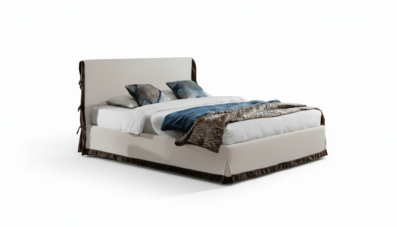 Polsterbett Betten Bett Polster Leder Designer Hotel Doppel Luxus Landhaus Neu
