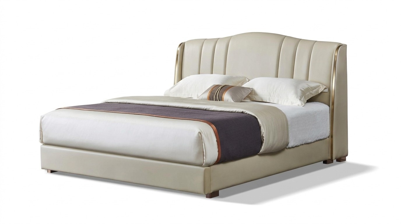 Polsterbett Doppelbett Designer Bett Ehebett Schlafzimmer Lederbett Neu Betten