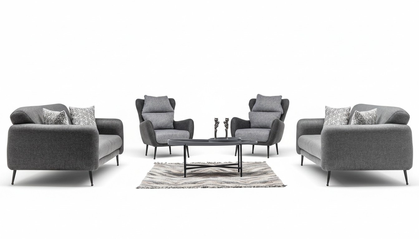 Polstergruppe Sofa Set Wohnzimmergarnitur Garnitur Couch Sofagarnitur 3+3