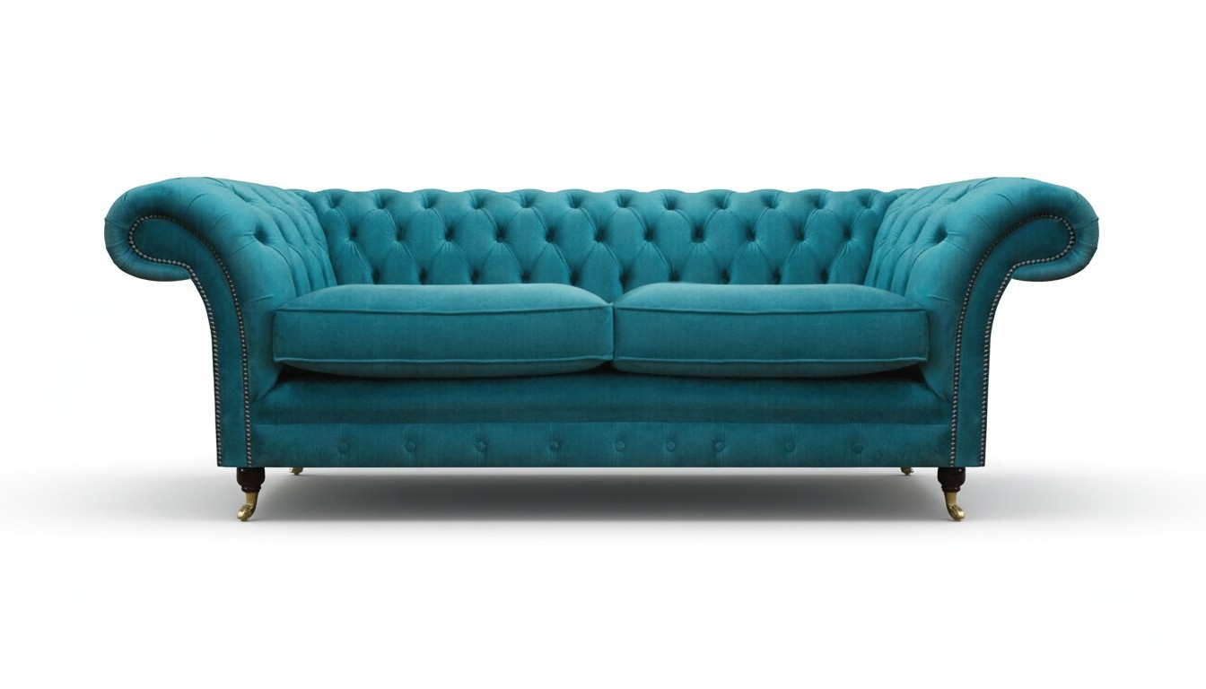 Polstermöbel Blau Zweisitzer Sofa Couch Textilsofa Luxuriöse Modern Design
