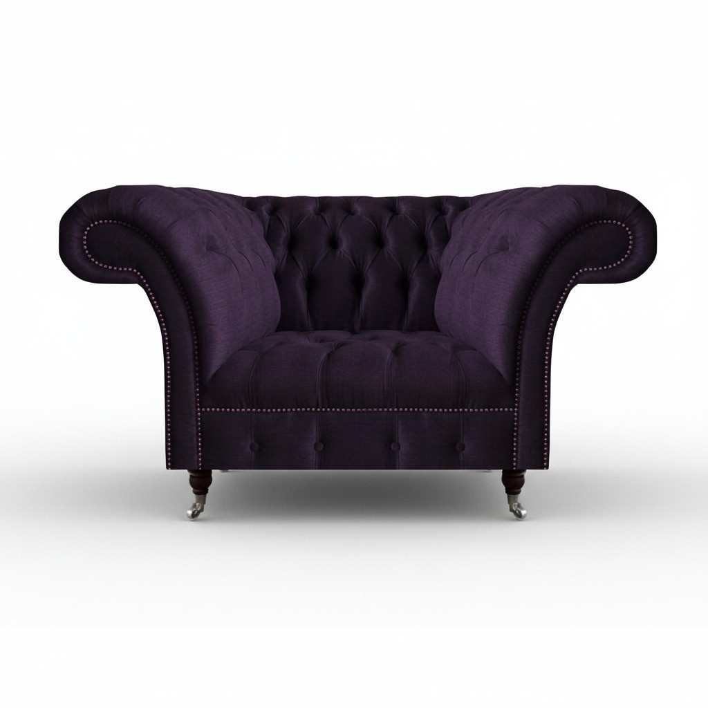 Polstermöbel Luxus Sessel Polstersitz Wohnzimmer Couch Lila Möbel Chesterfield