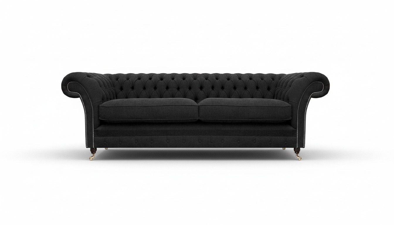 Polstermöbel Schwarz Polstersofa Designer Sofa Zweisitzer Couch Neu Chesterfield