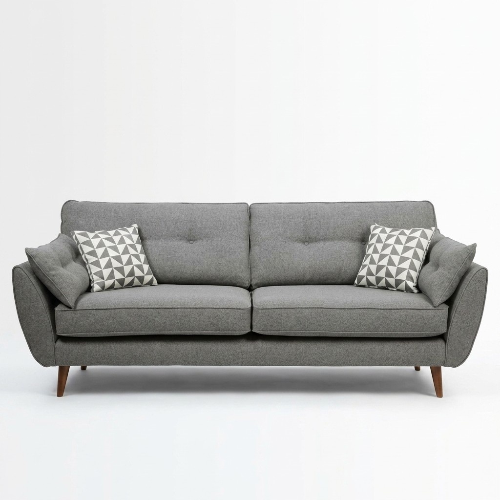 Polstersofa Sofa 2 Sitzer Textill Sitz Design Couch Sofas Stoff Grau 226 cm Neu