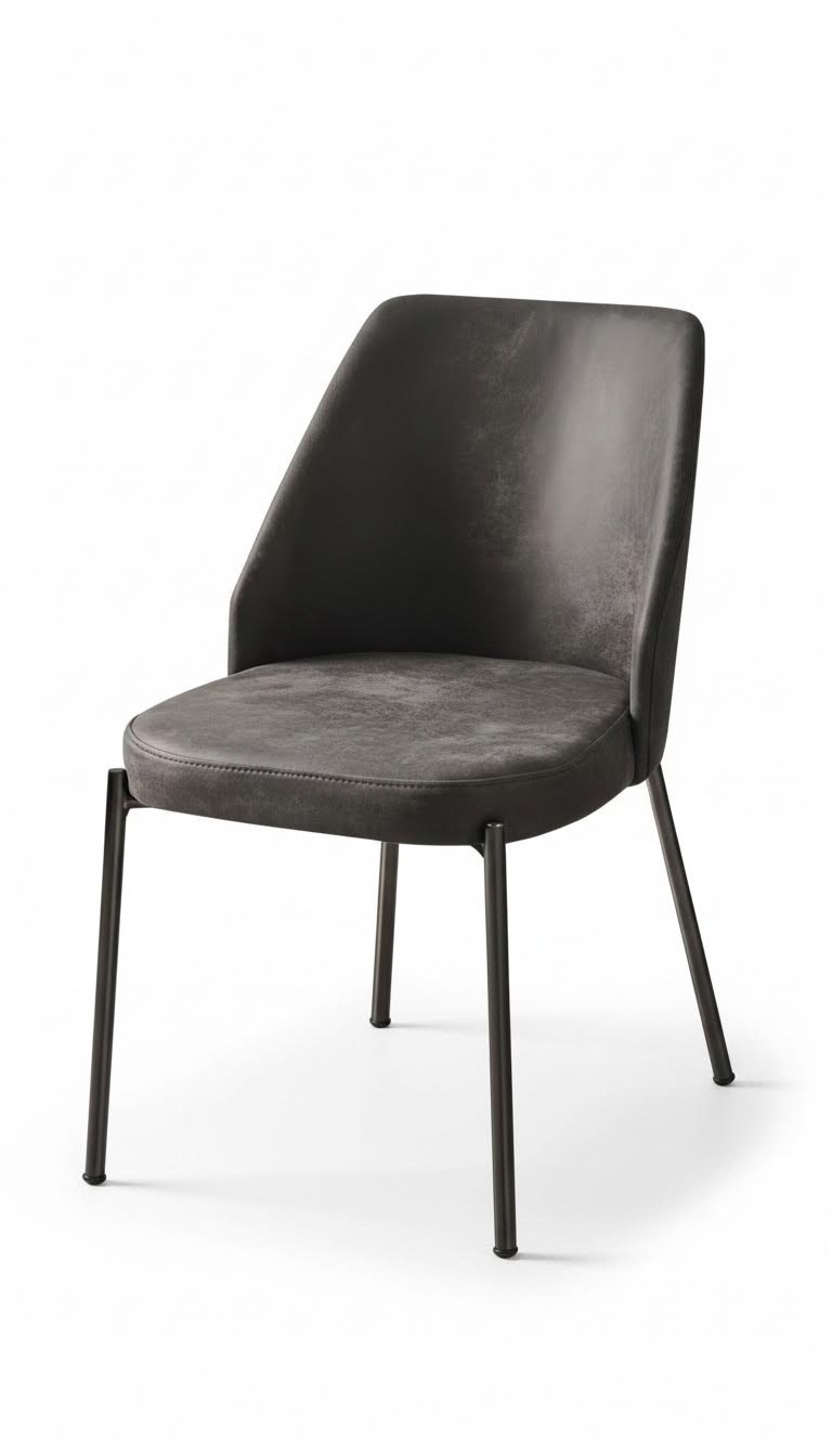 Polsterstuhl Moderne Design Textil Lehnstuhl Stuhl Grau Armlehne Esszimmer