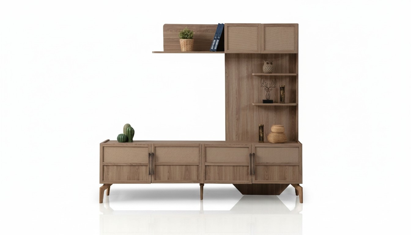 Moderne TV Lowboard für Wohnzimmer stilvolle beige Farbe perfekte Neuheit