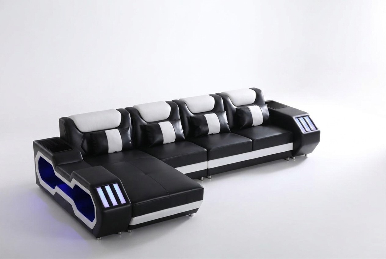 Relax Couchen L Form Shape Sofa Couch Garnitur Beleuchtet Wohnlandschaft Sofas