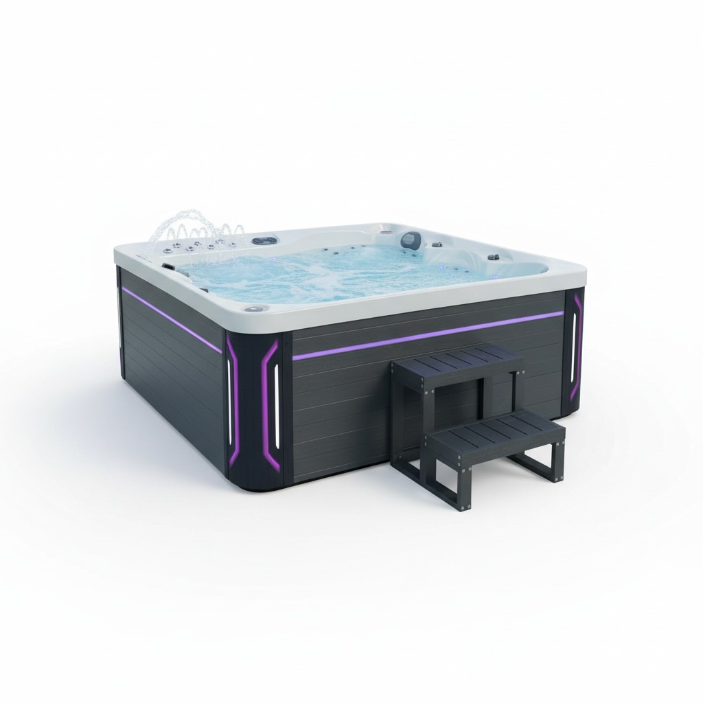 Relaxpool Sprudelbad Outdoor Whirlpool Hydromassagewanne Massagebad 210x210 cm