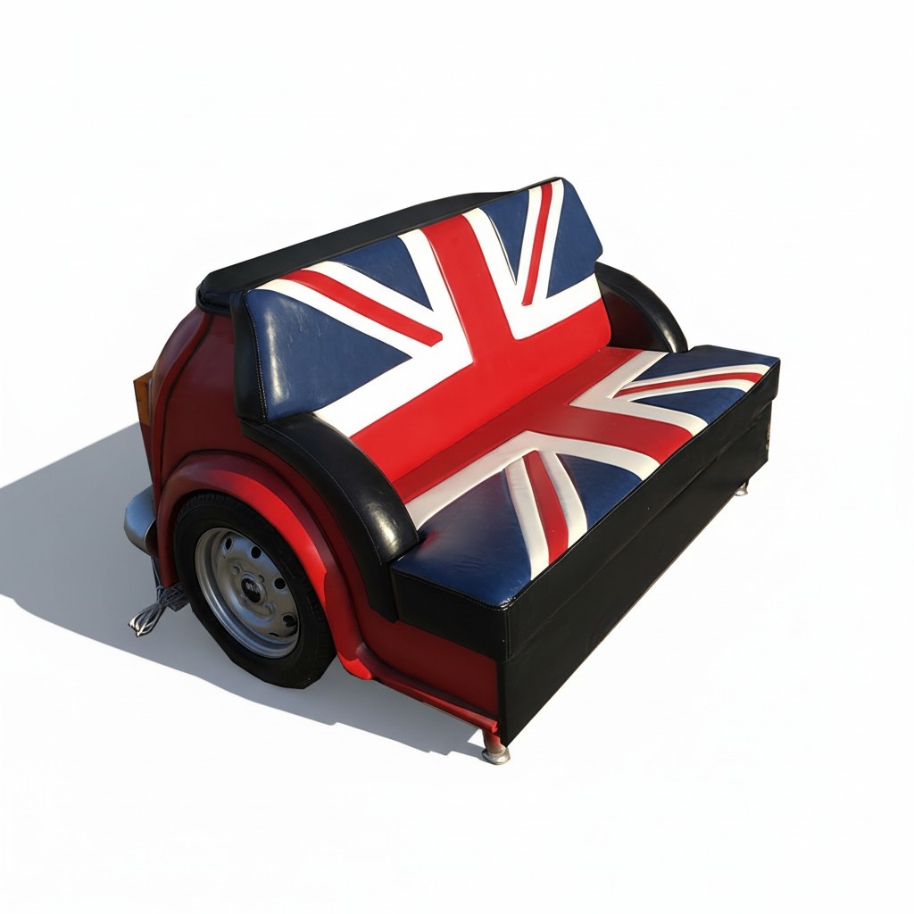 Retro Union Jack Sofa Auto Möbel Garage Auto Sofa Couch Polster Zweisitzer