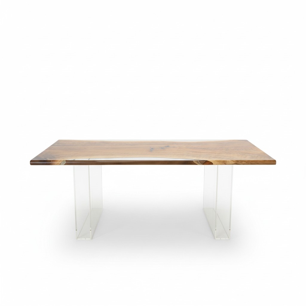 River Tisch Epoxidharz Couchtisch Massiv Tische 120x60 Flusstisch Echtes Holz