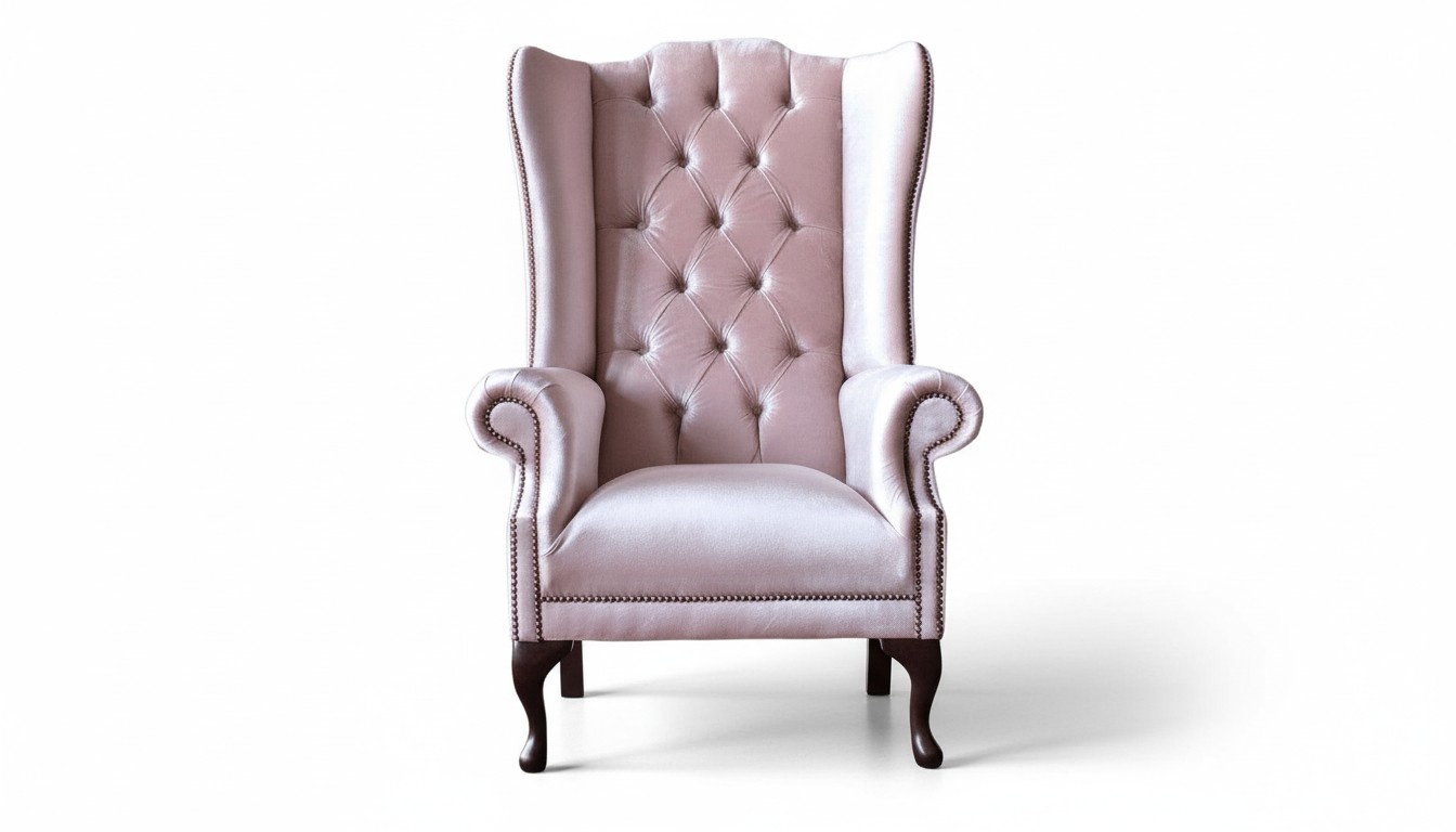 Rosa Chesterfield Polstermöbel Design Ohrensessel Luxusstoffe Polster