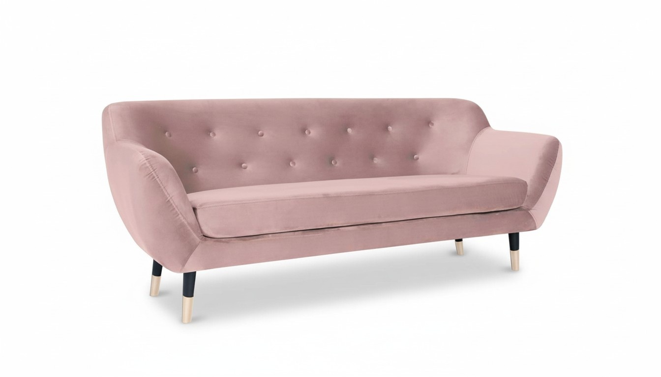 Rosa Sofa Stoff Wohnzimmer Design Couchen Polster Sofas Chesterfield Dreisitzer
