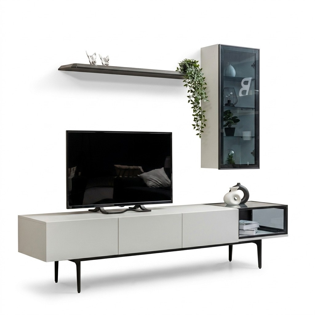 rtv Lowboard Wandschrank Holz Wandregal Wohnzimmer Modern Design Möbel