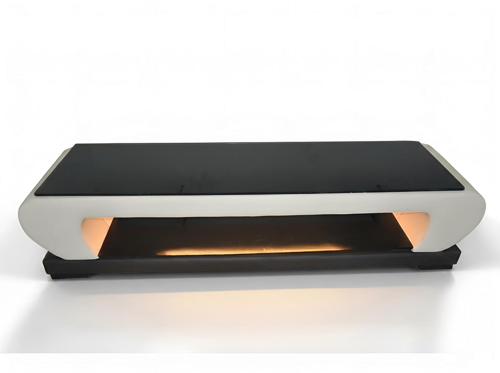 RTV TV Sideboard Leder Glas Tisch Fernseh Schrank Tisch Designer Neu TS1002F