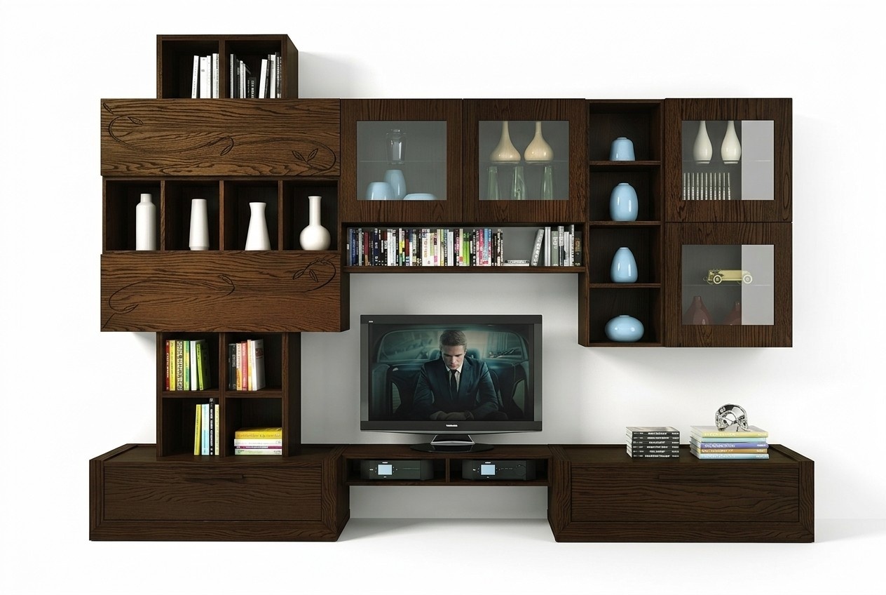 rtv Wohnwand TV Wand Anbauwand Wohnzimmer Möbel Wohnwände Schrank Regal Holz Neu