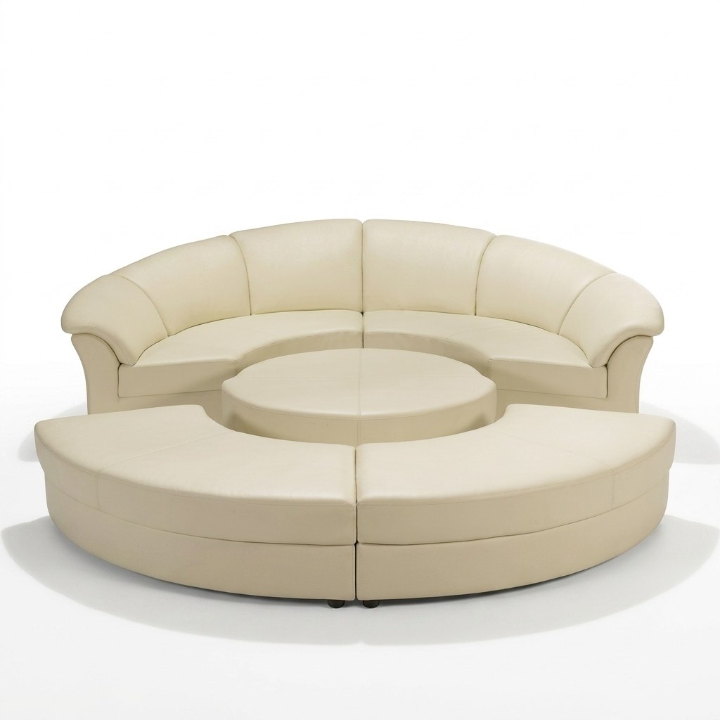 Runde xxl polster wohnlandschaft couch rund eck sofa ledersofa sitz eck garnitur