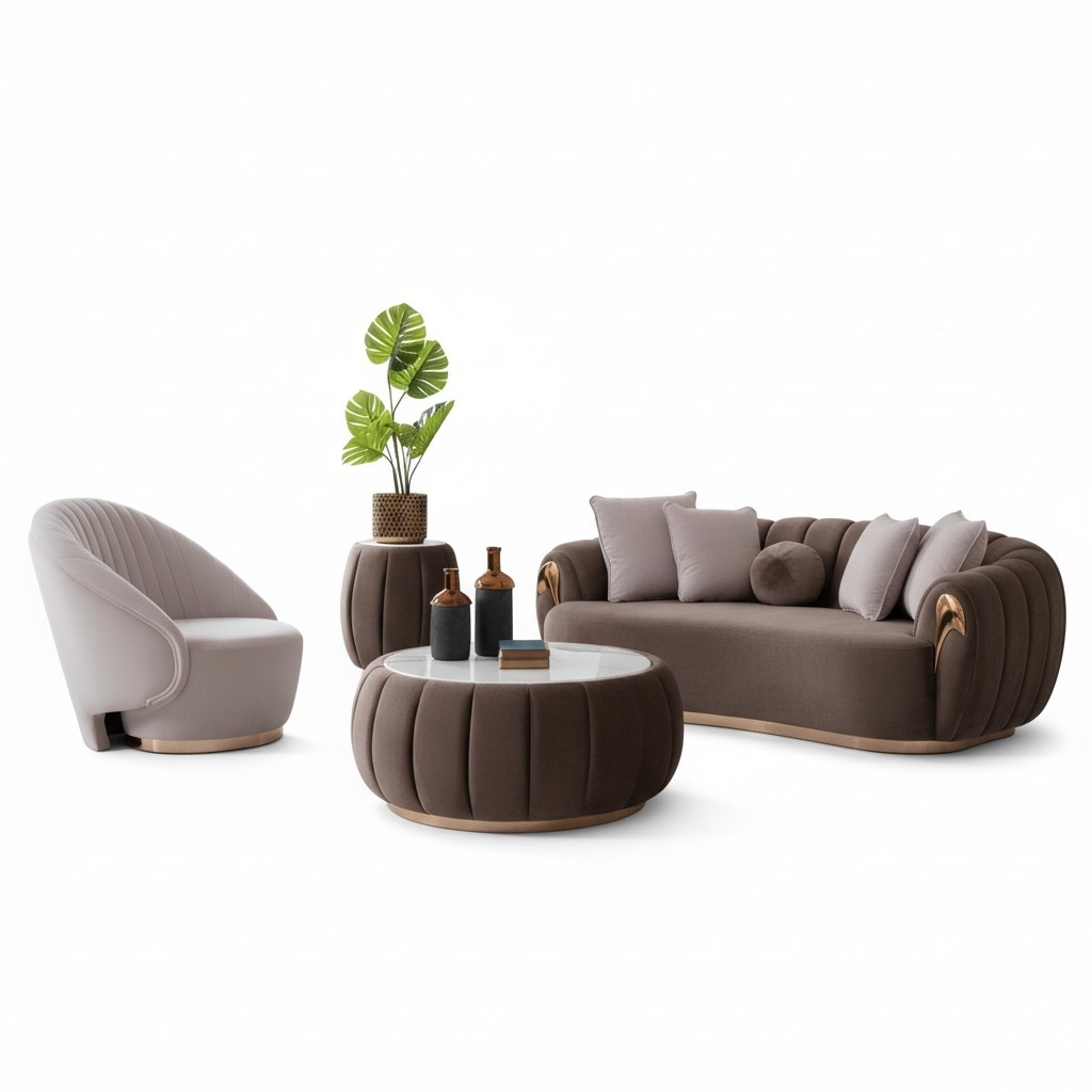 Runder Couchtisch Polster Tisch mit runden Tischplatte Couchtische Tische Möbel