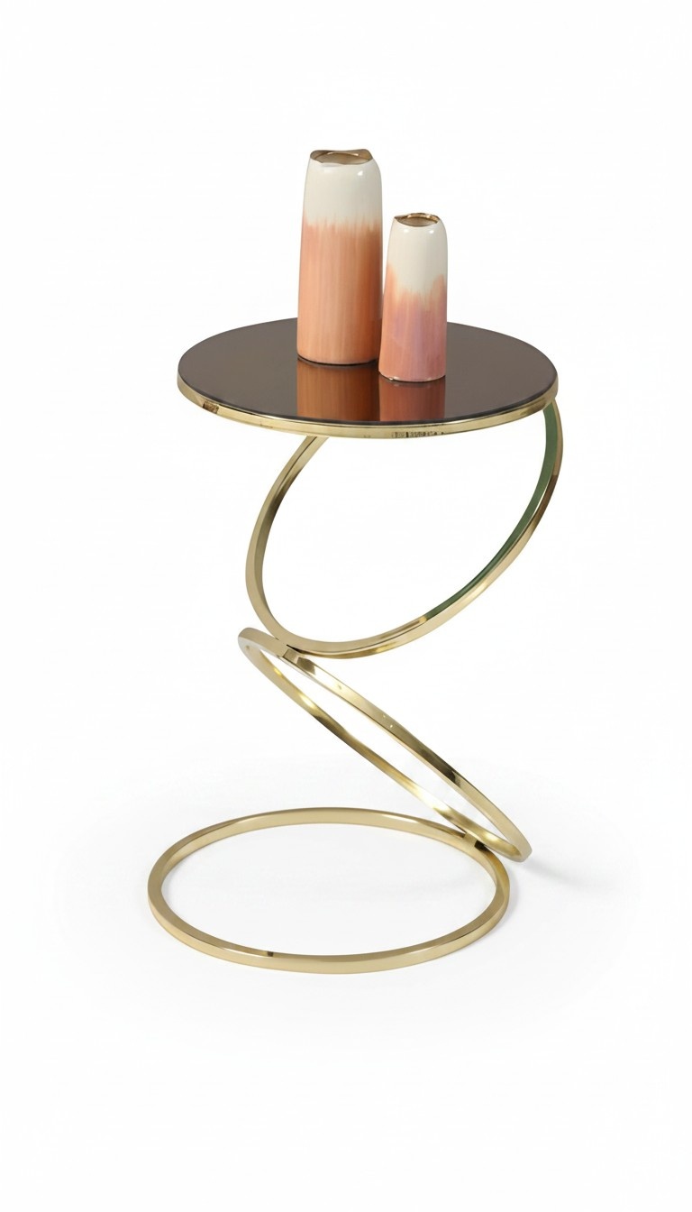 Runder Design-Tisch aus Metall und Glas – stilvoll und modern