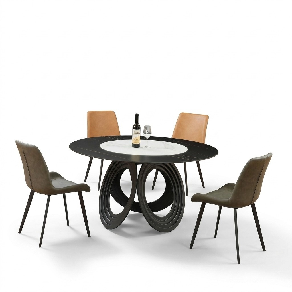 Runder Essttisch Tisch 135cm Metall Rund Konferenz Moderne Tische Edelstahl Neu.