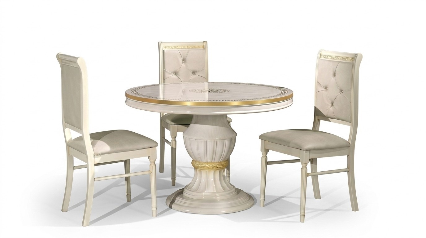 Runder Esszimmer Rund Tisch Holz Tische Runde Klassische Barock Möbel Holz Neu