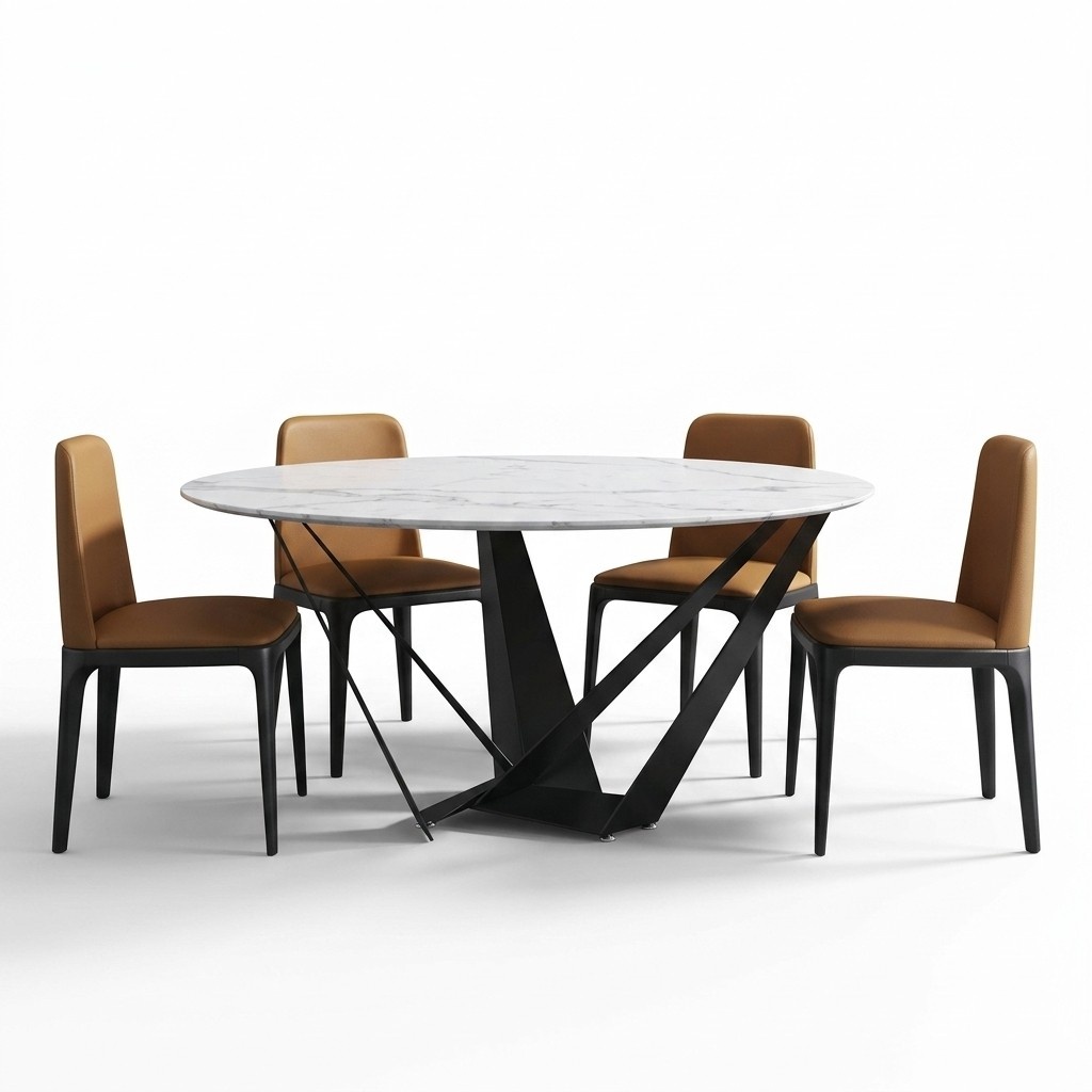 Runder Luxus Esstisch Designer Esstische 130cm Konferenz Rund Tische Möbel Neu