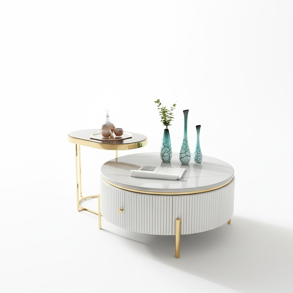 Runder Tisch Oval Set 2x Couchtisch Kaffeetisch Beistelltisch Design Wohnzimmer