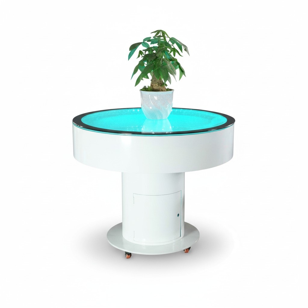 Runder Tisch Stehtisch Bar Rund Tische LED Wasser Spiel Beleuchtet LED Möbel 100