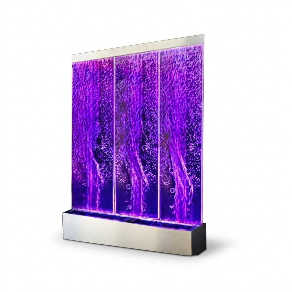 Säule Wände LED Wasserwand Trennwand Wasser Wand Wasserwände Edelstahl Paneel