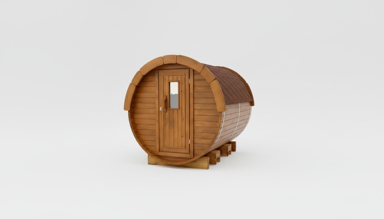 Saunafass Sauna Garten Haus 46mm Wandstärke mit Schindeln 4-6 Personen