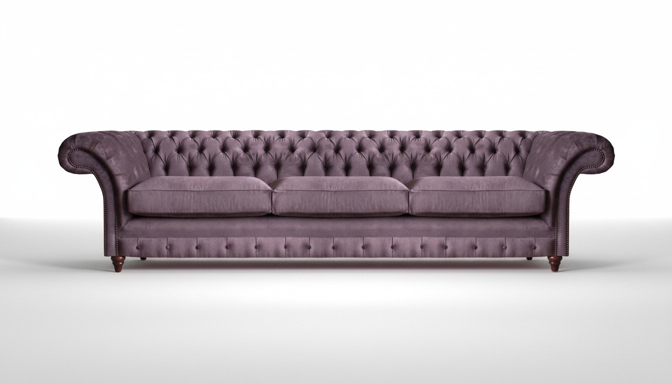 Schicke Chesterfield Polstercouch Moderner Wohnzimmer Textil Dreisitzer