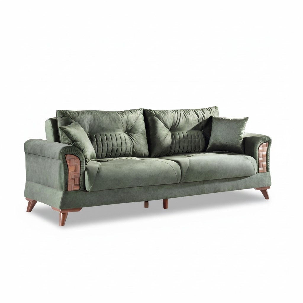 Schlafsofa 3er Sitz Sofas Zimmer Möbel Bett Dreisitzer Couch Polster Design Sofa