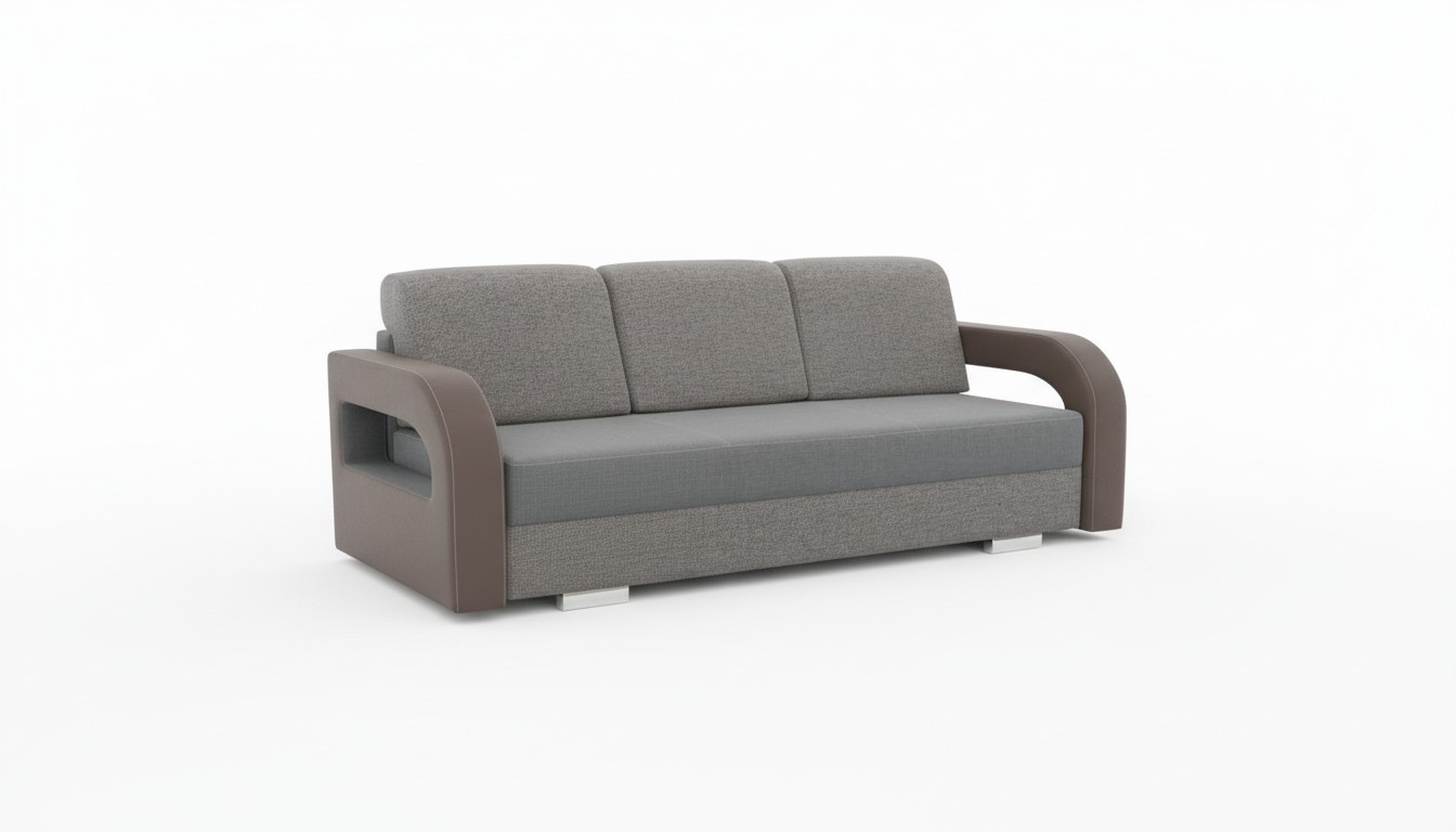 Schlafsofa Klappcouch 3-Sitzer Schlaffunktion + Bettkasten Couch Design Sofa