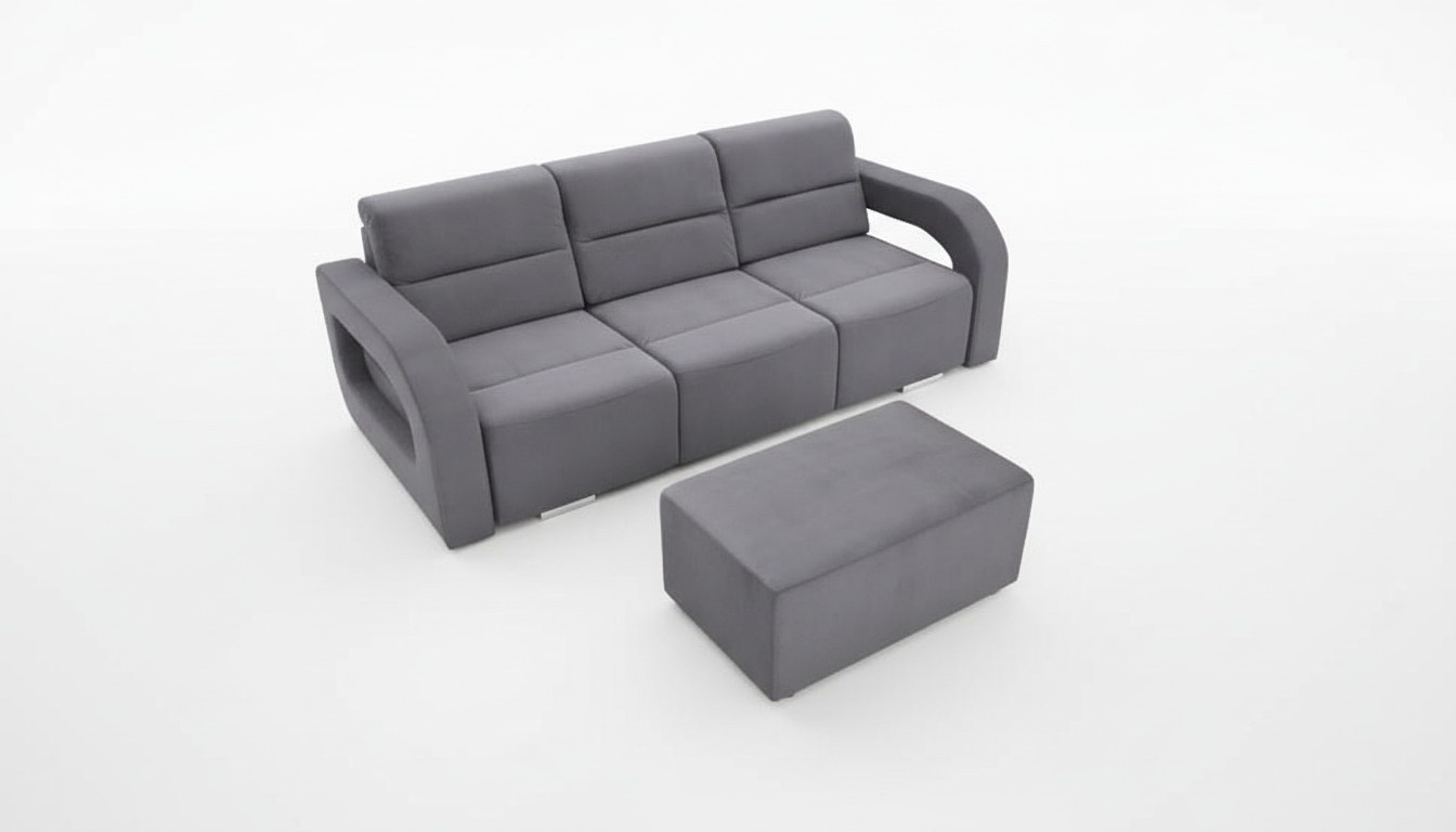 Schlafsofa Klappcouch 3-Sitzer Schlaffunktion + Bettkasten Couch Sofa Klappsofa