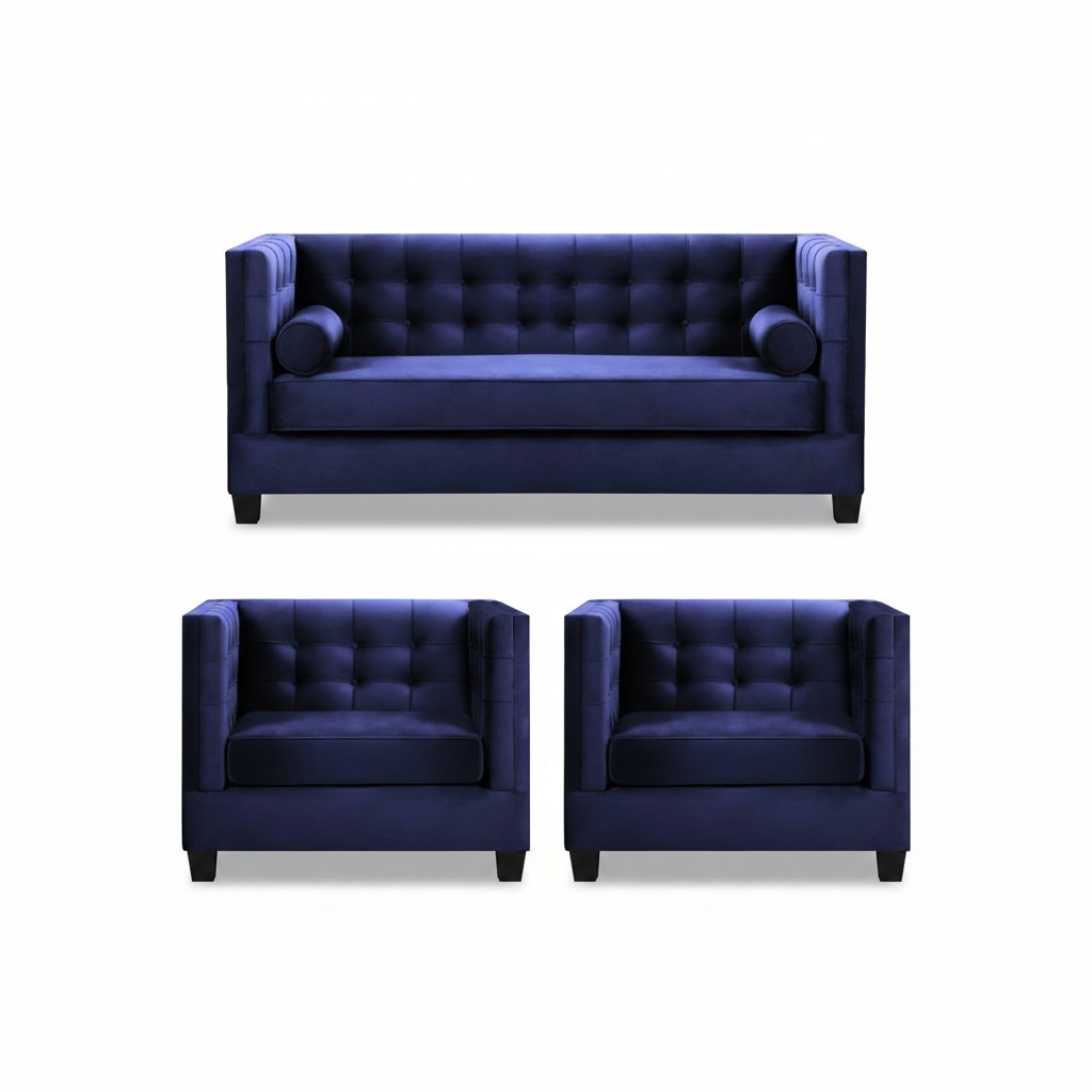 Schlafsofa Sessel Kreative Möbel Textil Stoff Blau Gruppe Wohnzimmer Modern Sofa
