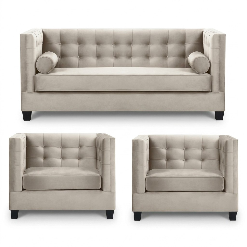 Schlafsofa Taupe Sessel Kreative Möbel Textil Stoff Neu Wohnzimmer Sofa Gruppe