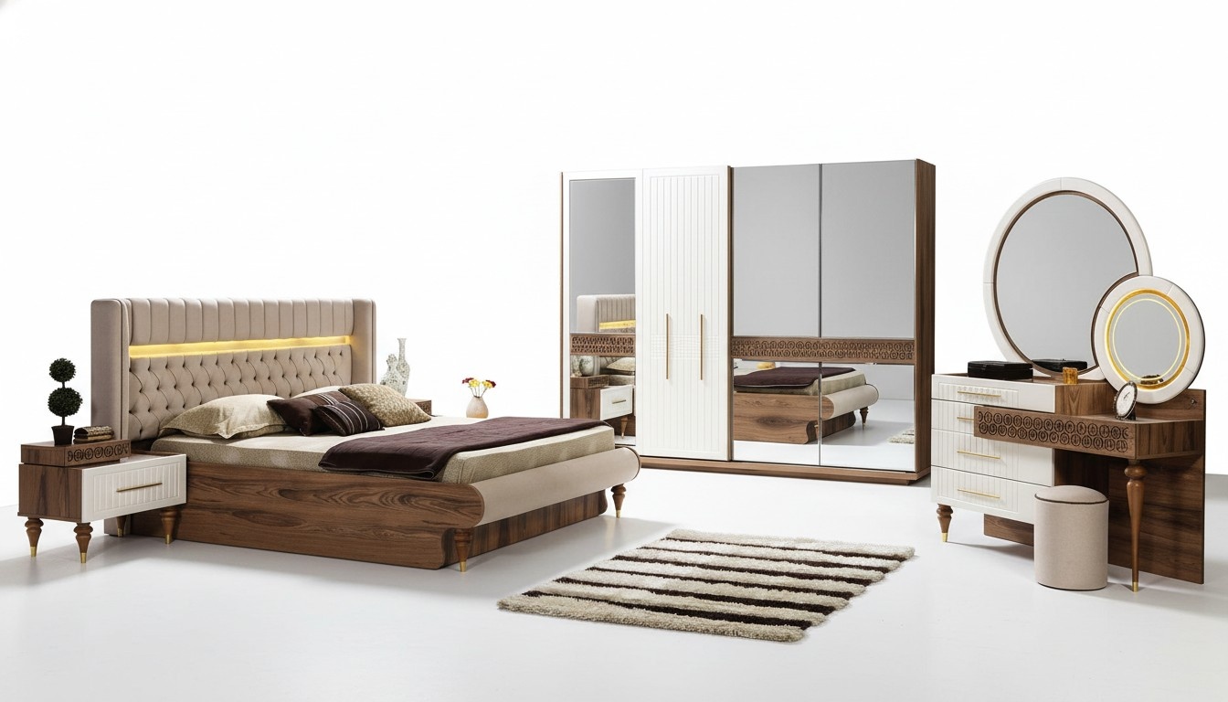 Schlafzimmer Bett 2x Nachttische 5tlg Set Komplett Design Luxus Möbel