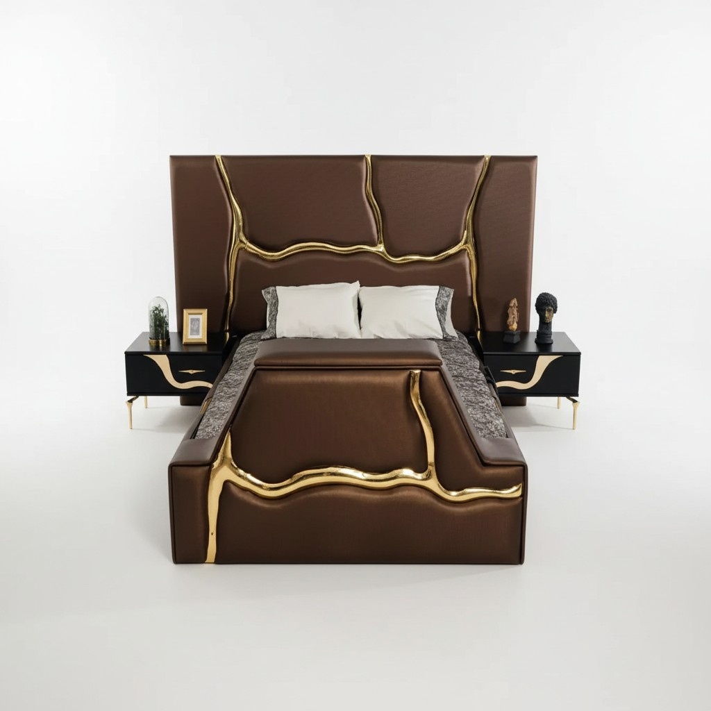 Schlafzimmer Bett 2x Nachttische Luxus Betten Set Komplett Design Möbel 3tlg.