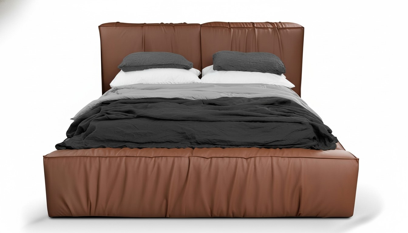 Schlafzimmer Bett Doppelbett 180сm Matratze Braun moderner Stil Hochwertig