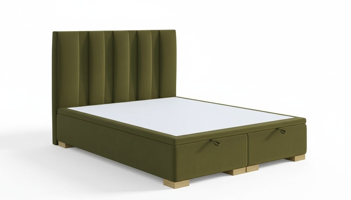 Schlafzimmer Bett Doppelbett Modern Designer Möbel Grün Polsterbett