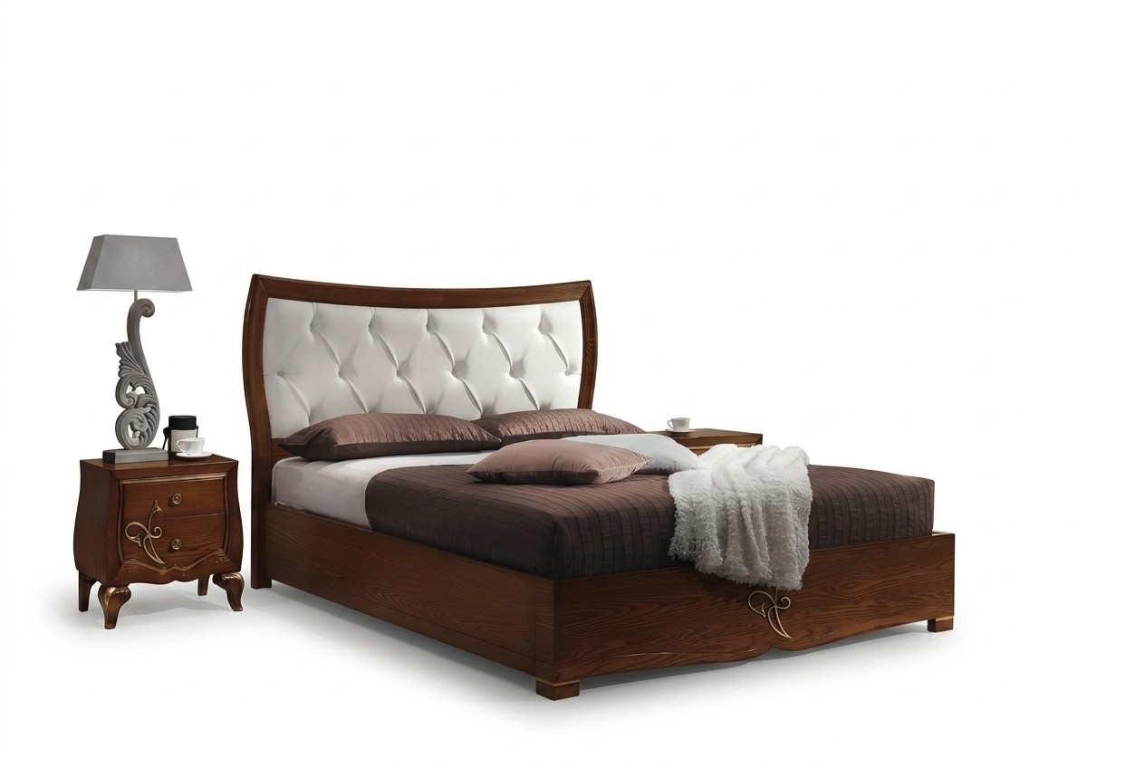 Schlafzimmer Bett Nachttisch Betten Gruppe Holz Doppel Design Garnitur Set 3tlg