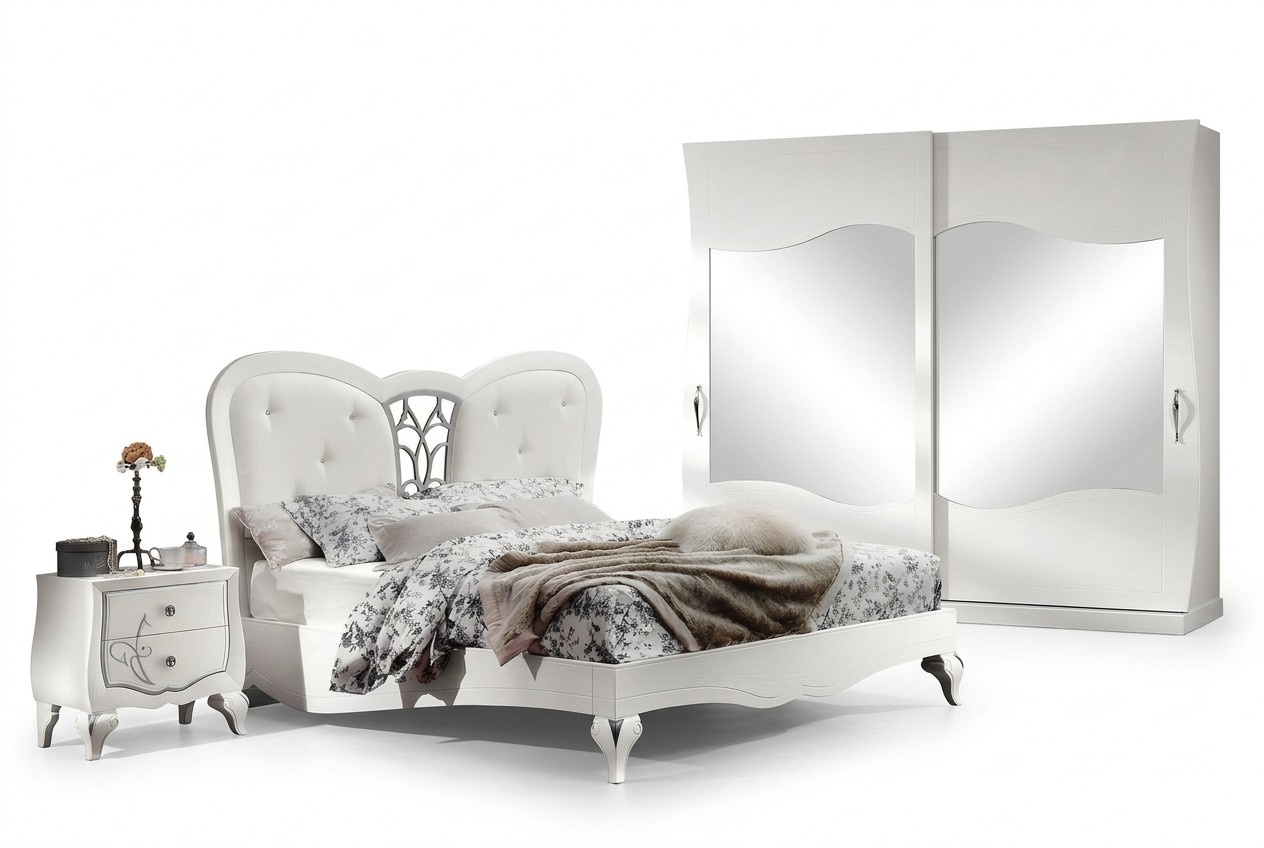 Schlafzimmer Bett Nachttisch Betten Holz Design Bettrahmen Garnitur Neu Set 3tlg