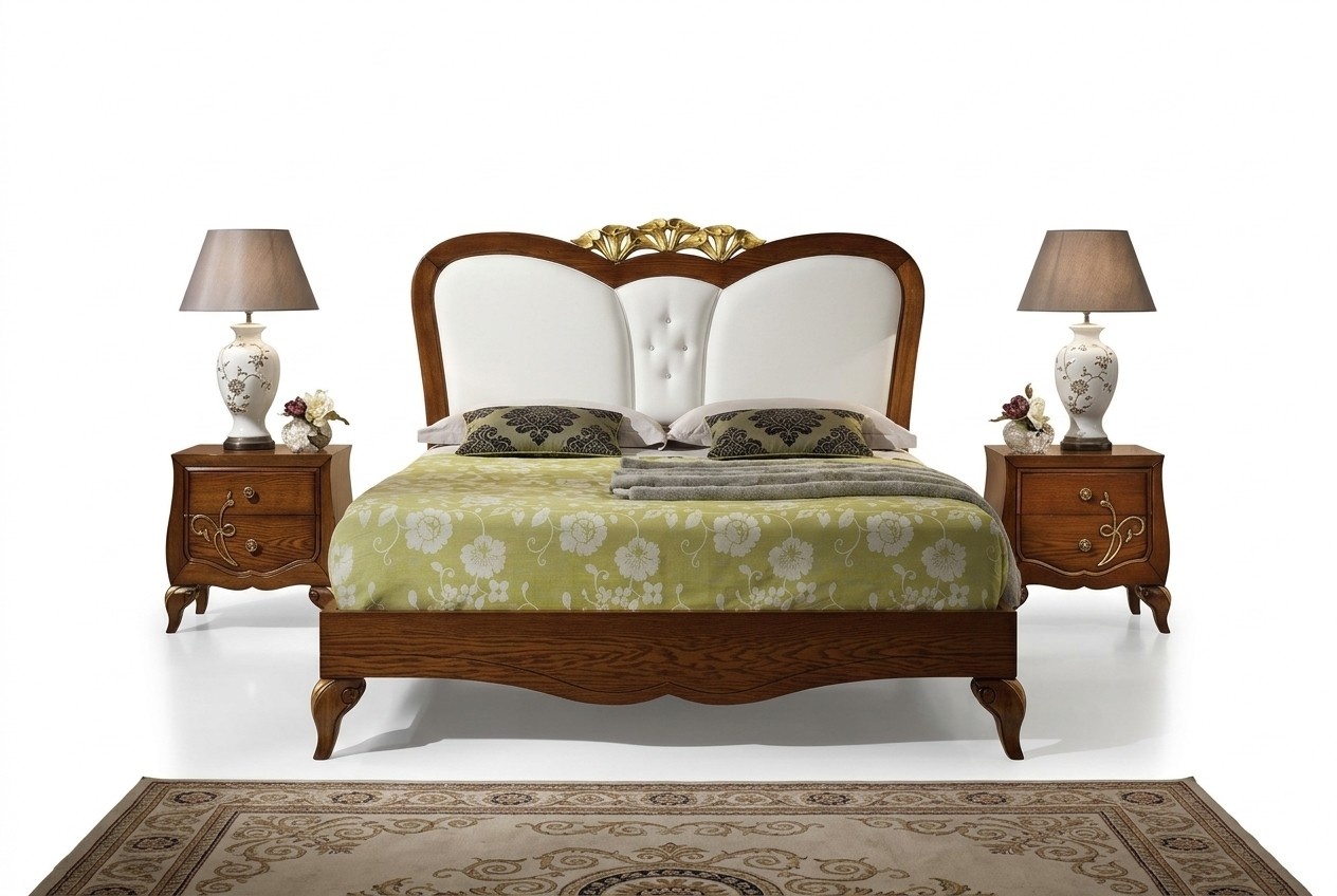 Schlafzimmer Bett Nachttisch Holz Design Betten Nachttische Set 3tlg. Möbel Sets