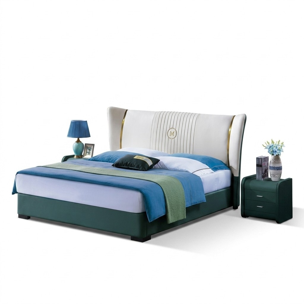 Schlafzimmer Bett Nachttische 3 tlg Set Design Luxus Betten Holz Doppelbett Neu