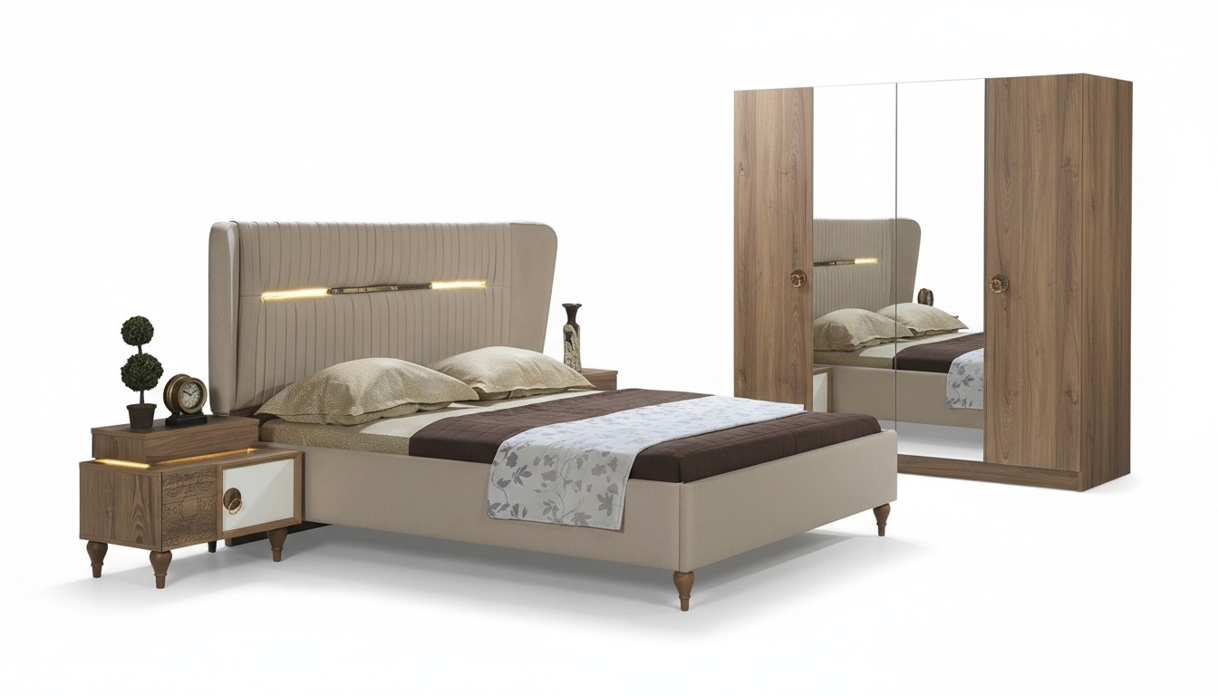 Schlafzimmer Bett Polster Design Luxus Doppel Hotel Betten Holz Möbel