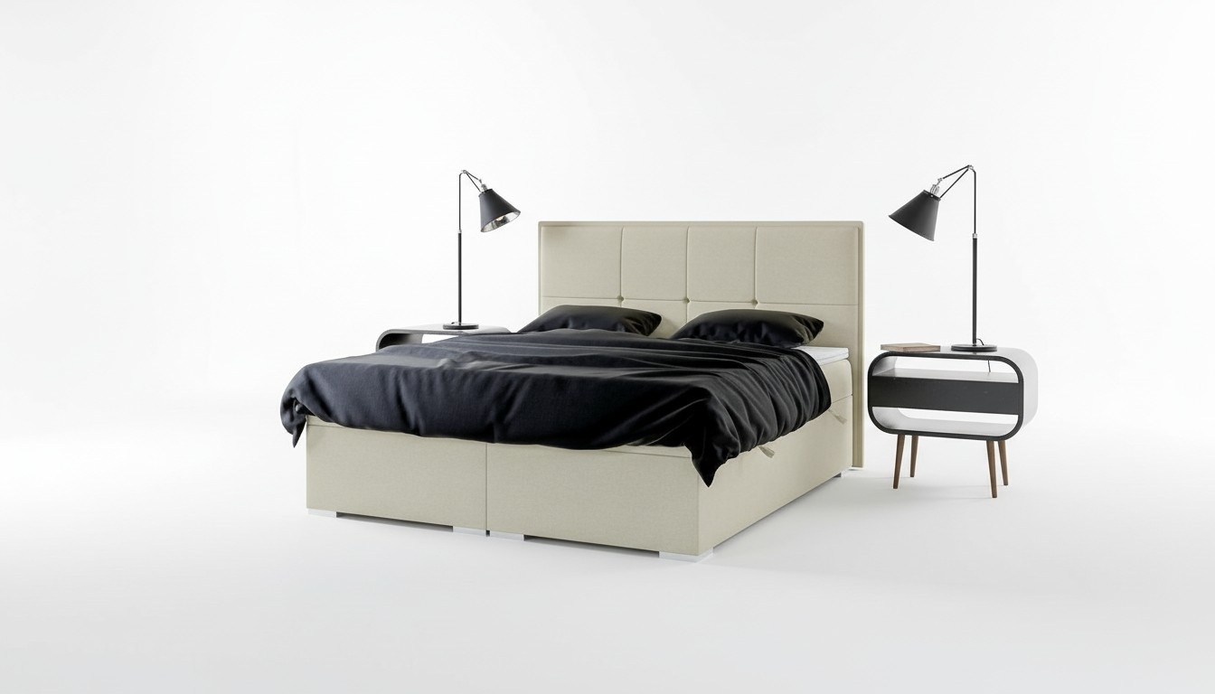 Schlafzimmer Bett Polster Stoff Design Luxus Möbel Doppelbett Boxspringbett