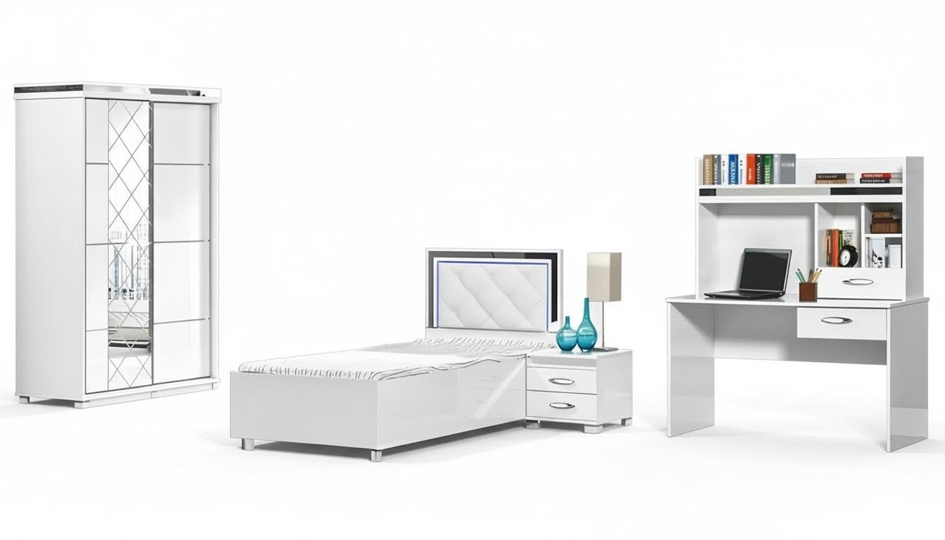 Schlafzimmer Jugendzimmer Einrichtung Möbelset Kinder Kombination 4tlg