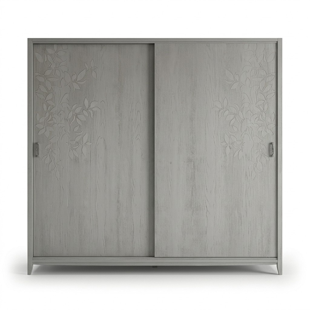 Schlafzimmer Kleiderschrank Material Holz Schrank grau Modern