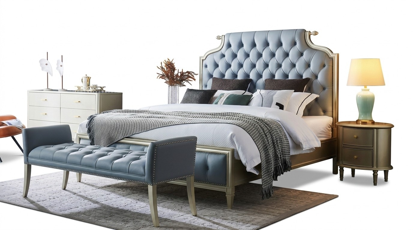 Schlafzimmer Luxus Bett Design Bett Betten 180 x 200cm Dubai Doppel Hotel Holz